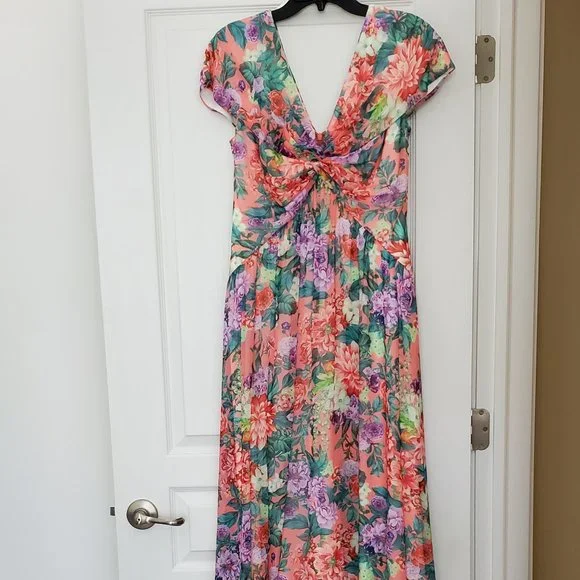 tadashi shoji floral chiffon midi dress Fatiha Floral Lace & Chiffon Dress Tadashi Shoji Official Online Boutique